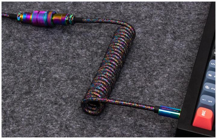 Produktbild Keychron Key RB Premium Coiled Cable Black Angled Cab-7 (1.08 m, USB 3.2 Gen 1)