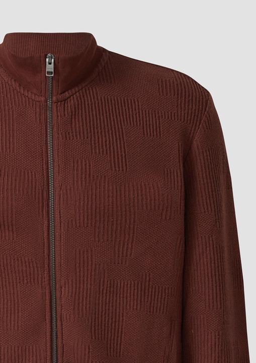 Produktbild s.Oliver Sweatshirt Jacke Strukturierte Sweatshirtjacke mit Stehkragen (M)
