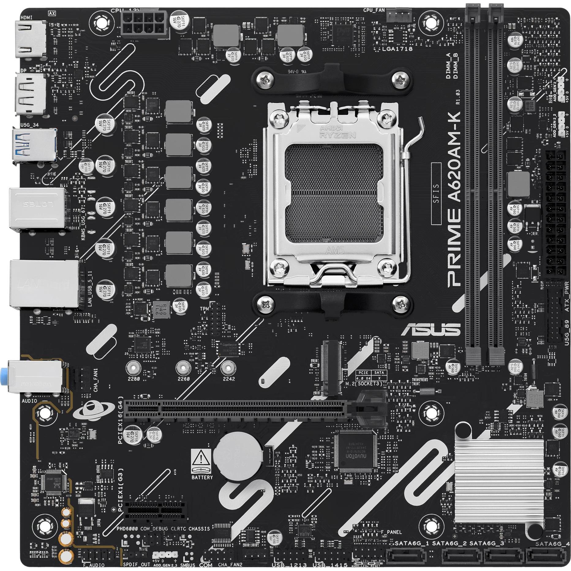 ASUS MB PRIME A620AM-K (AM5, AMD A620, mATX), Mainboard