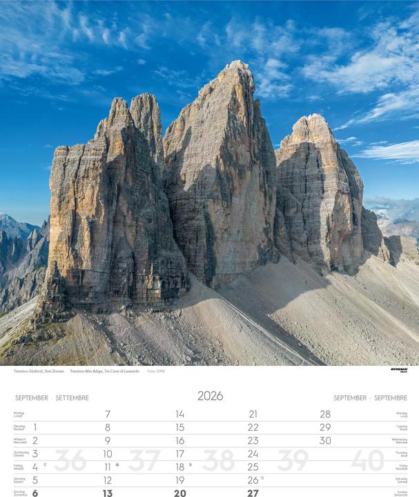 Actual product image WeltnaturerbeDolomitenKalender2026