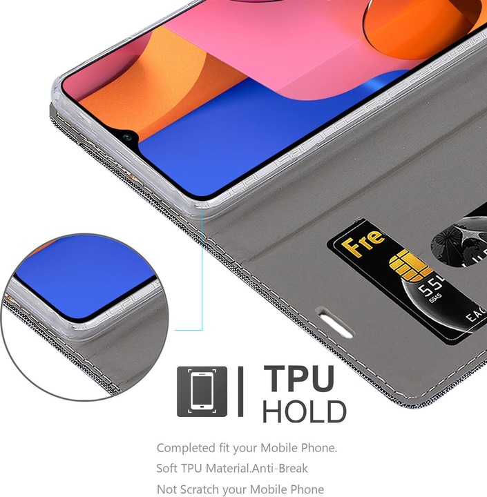 Produktbild Cadorabo Book Jeans Optik Cover (TCL A30, Samsung Galaxy M10s, Samsung Galaxy A20)