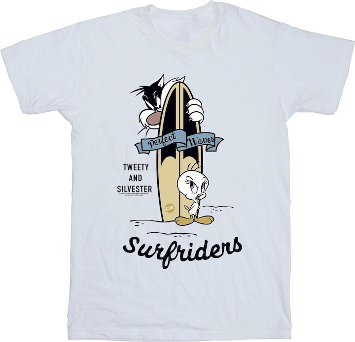 Immagine prodotto Looney Tunes Tweety And Sylvester Perfect Waves Maglietta Ragazze (152, 158)
