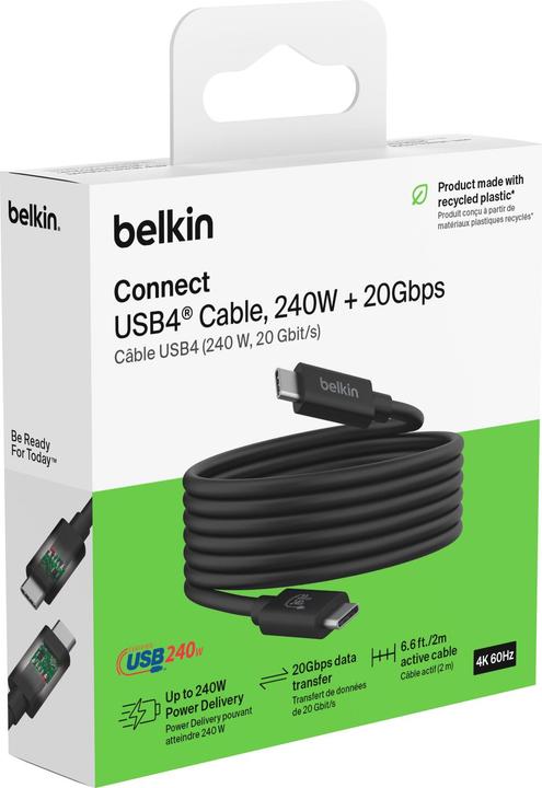 Produktbild Belkin USB C — USB C (2 m, USB 3.2 Gen 2x2, 240 W)