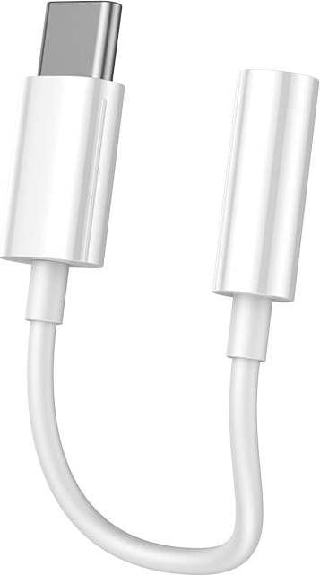 Actual product image Vipfan L08 USB-C to mini jack 3.5mm AUX cable, 10cm (white) (0.10 m, 3.5mm jack (AUX))