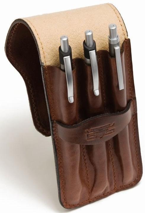 Actual product image Mika Pencil case for 3 pens, saddle leather, brown