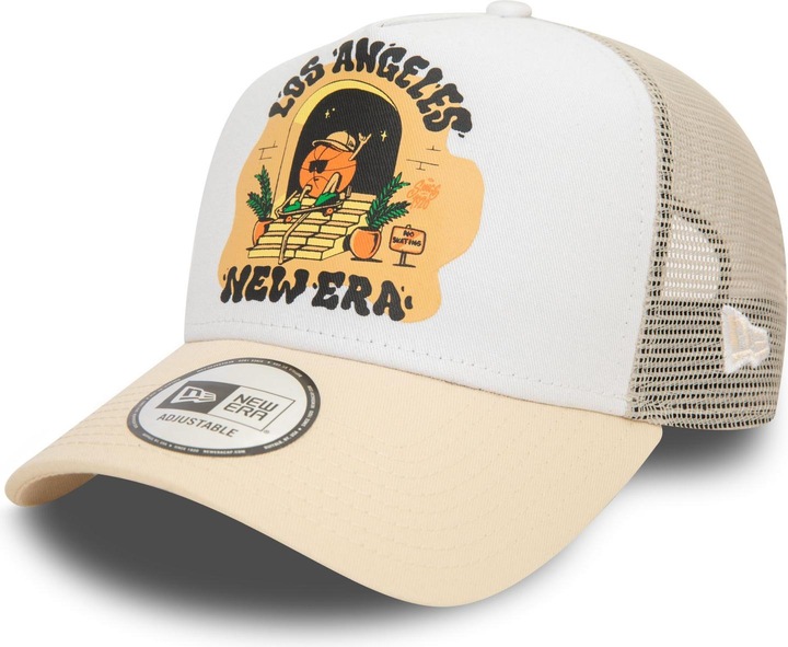 Actual product image New Era A-Frame Mesh Trucker Cap - GRAPHIC PRINT beige