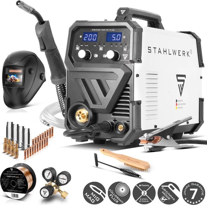 Stahlwerk Schweissgerät MIG MAG 200 ST PLUS Vollausstattung IGBT Inverter 200 A