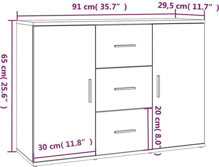 Produktbild vidaXL Sideboard (91 x 91 x 65 cm)