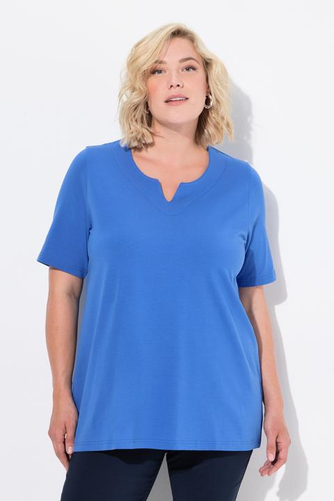 Immagine prodotto Ulla Popken T-shirt dal taglio svasato con scollo a tunica e mezze maniche (62)