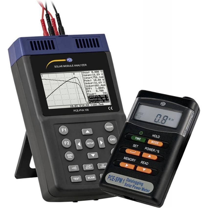 PCE Instruments, Rilevatore, Messkit bestehend aus: Photovoltaik Messgerät PCE-PVA 100 + Solar-Messgerät PCE-SPM 1