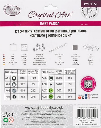 Immagine prodotto Craft Buddy Baby Panda, Biglietto 18x18cm Crystal Art