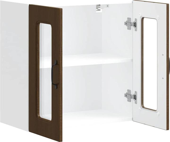 Actual product image VidaXL Kitchen wall unit with glass door Kalmar brown oak-look (60 x 31 x 60 cm)