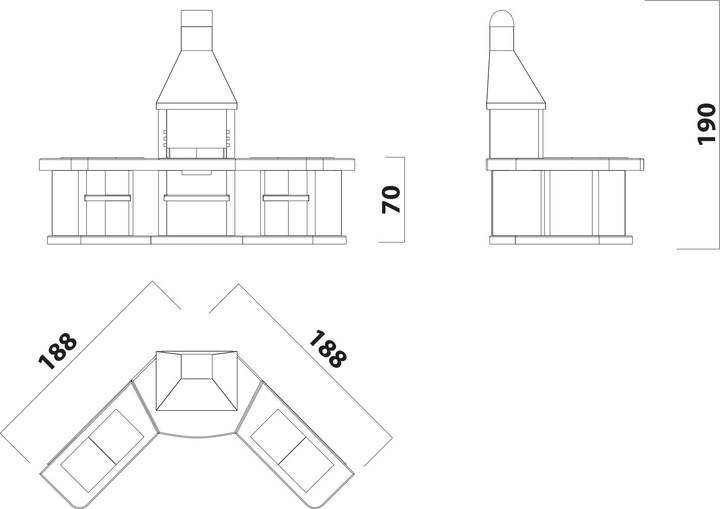 Actual product image Wellfire Toscana Quatro outdoor kitchen