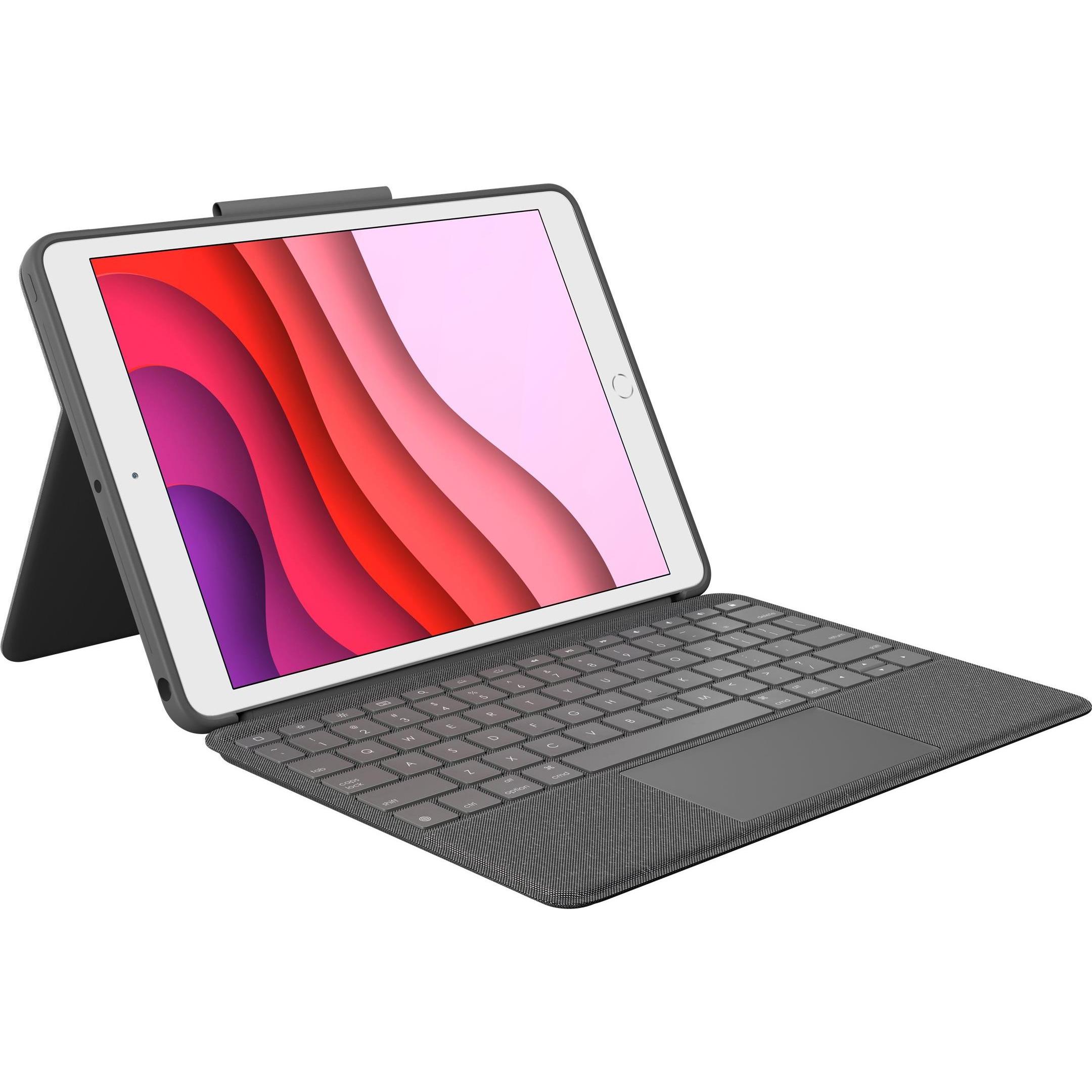 Logitech Combo Touch (Germania, Apple Ipad 2019 (7A Generazione), Apple Ipad 2020 (8A Generazione), Apple Ipad 2021 (9A Generazione)), Tastiera Per Tablet, Grigio
