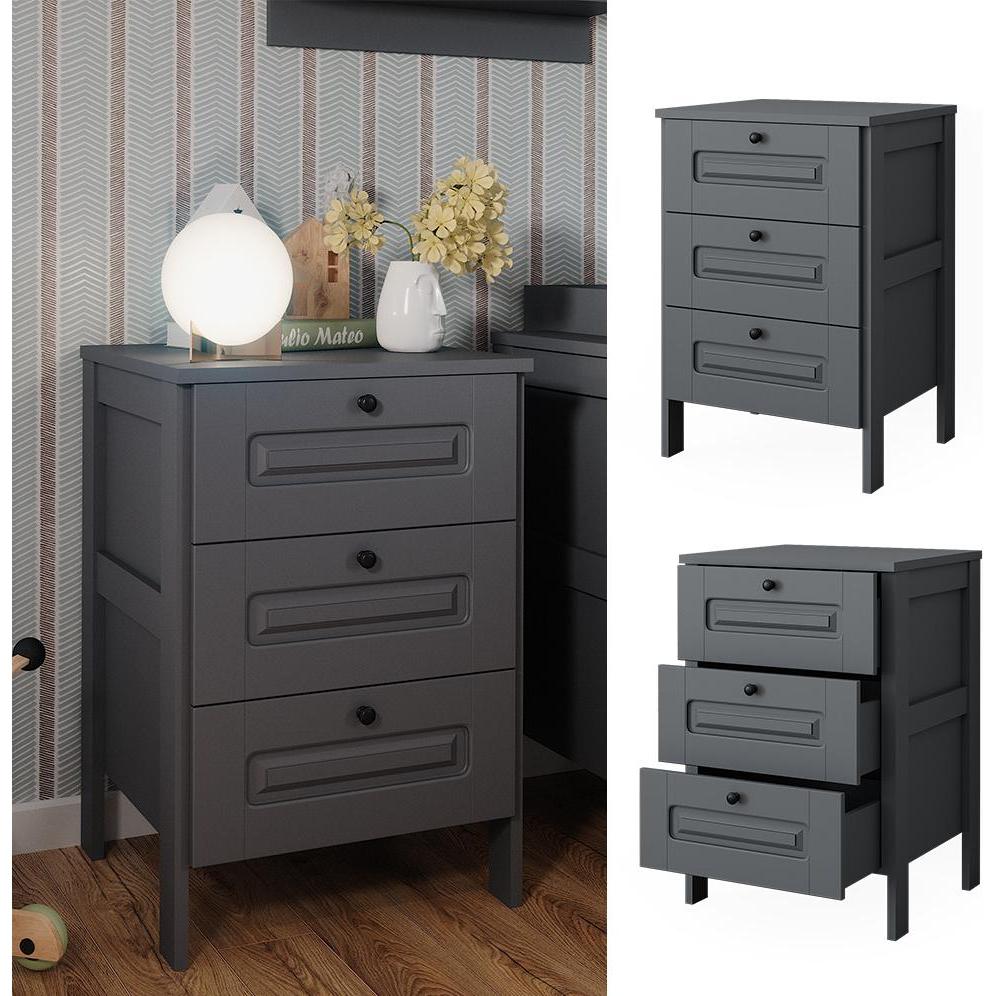 Thumbnail - VitaliSpa, Kinderkleiderschrank, Kommode Ajaton, Grau, 60 x 88.4 cm (60 cm)