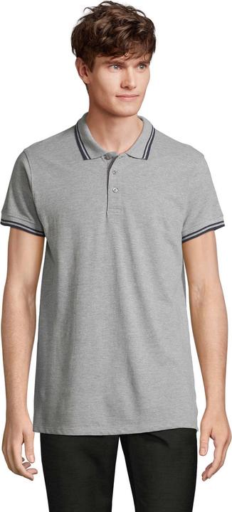 Grau meliert, Marineblau