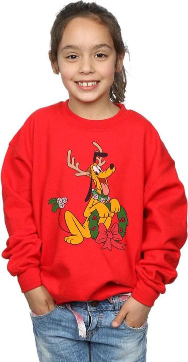 Actual product image Disney Girls Pluto Christmas Reindeer Sweatshirt (128)