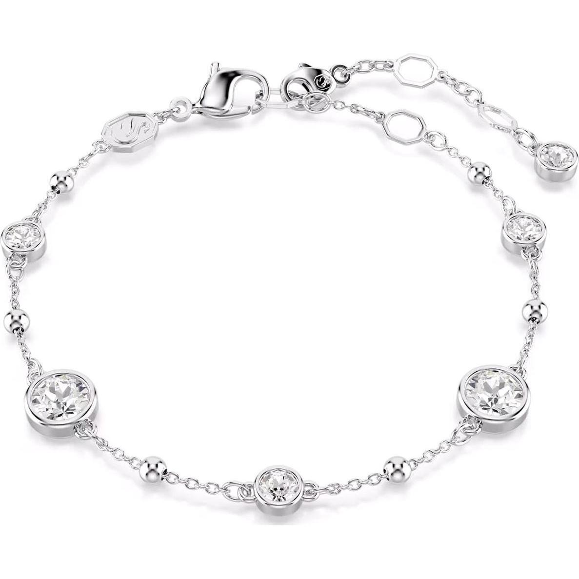 Swarovski, Bracciale, Bracciale In Ambra Taglio Rotondo Bianco, (20.50 Cm, Metallo Swarovski)
