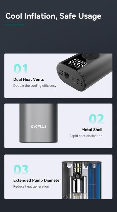 Actual product image Cycplus Air pump A8