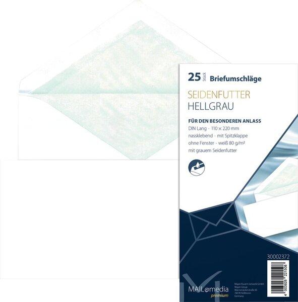 Actual product image Mailmedia Envelope offset white with silk lining, D long (DL, 25 x)