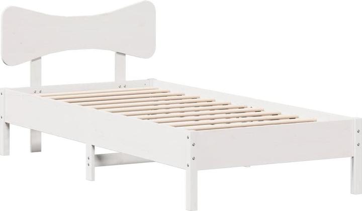 Actual product image vidaXL Massivholzbett Holzbett Bett ohne Matratze Weiss 140x190cm Kiefernholz (140 x 190 cm)