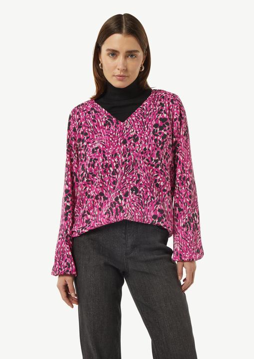Produktbild Comma Bluse Gemusterte Chiffon-Bluse mit V-Ausschnitt (32)