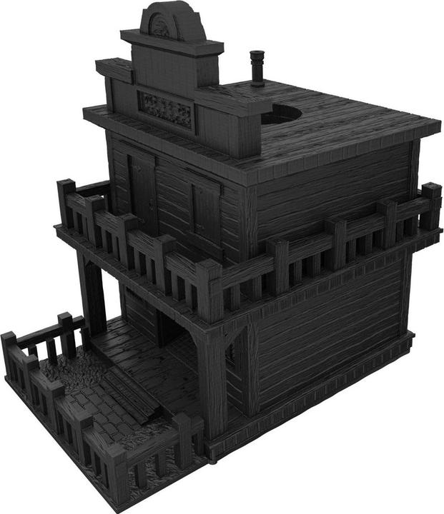 Produktbild Feldherr Fates End Würfelturm Ghost Town schwarz, 3D-gedruckt, modular (Kunststoff)
