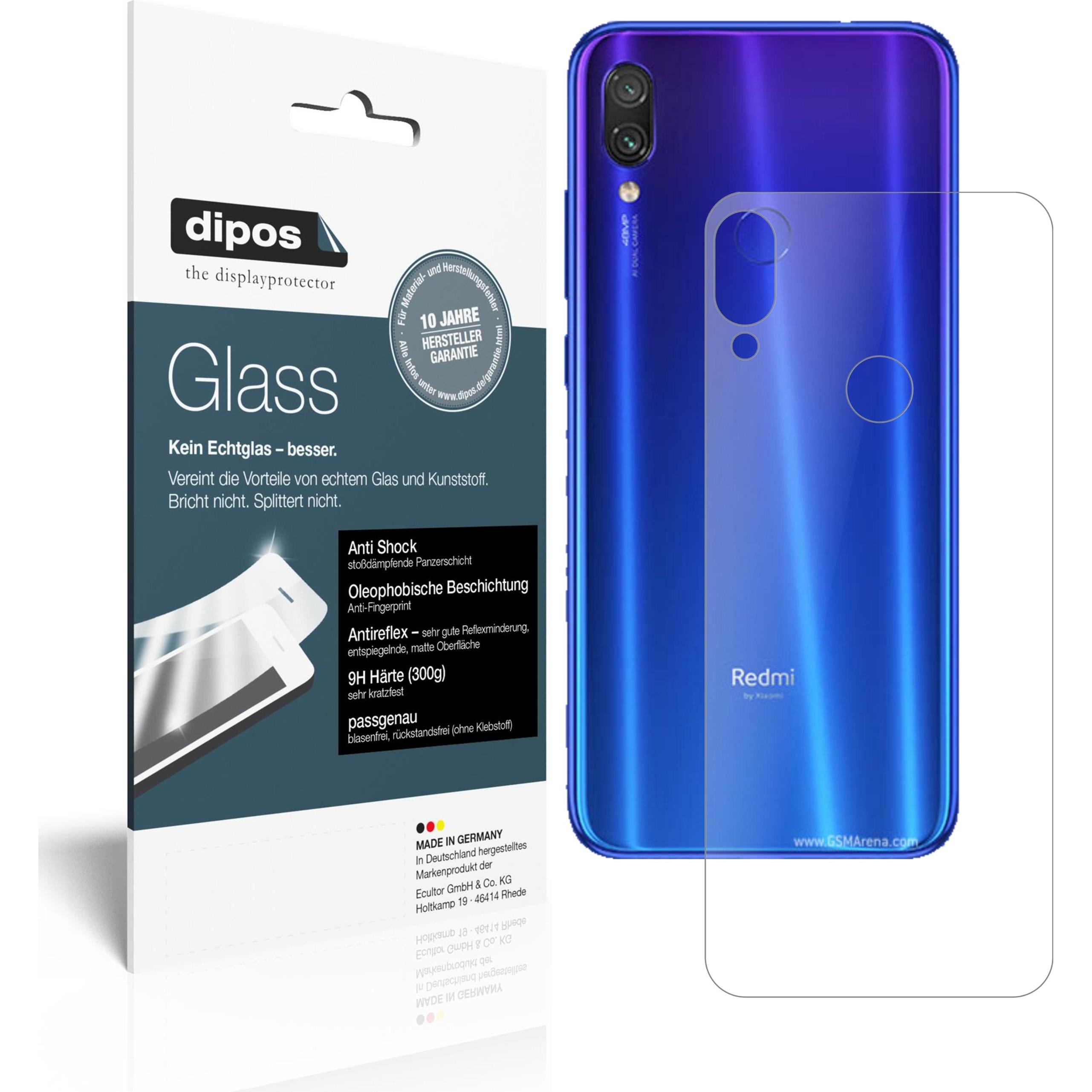 Dipos Displayschutz Anti-Shock (2 Stück, Xiaomi Redmi Note 7 Pro), Smartphone Schutzfolie, Transparent