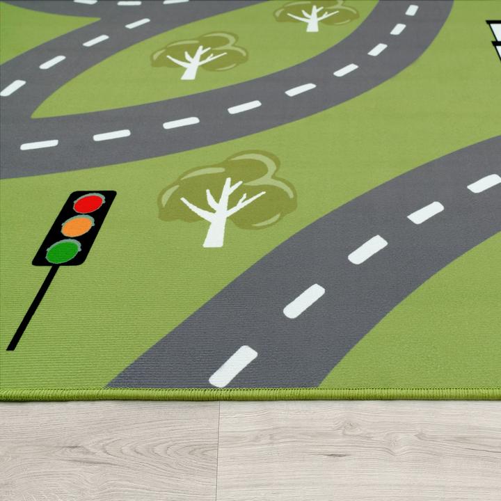 Produktbild TT Home Kinderzimmerteppich Teppich Junge Mädchen Kinderteppich Baby Rutschfest Strasse (200 x 140 cm)