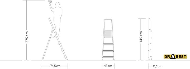 Actual product image Drabest PRO ALD4-150 (Stepladder, 74.50 cm)