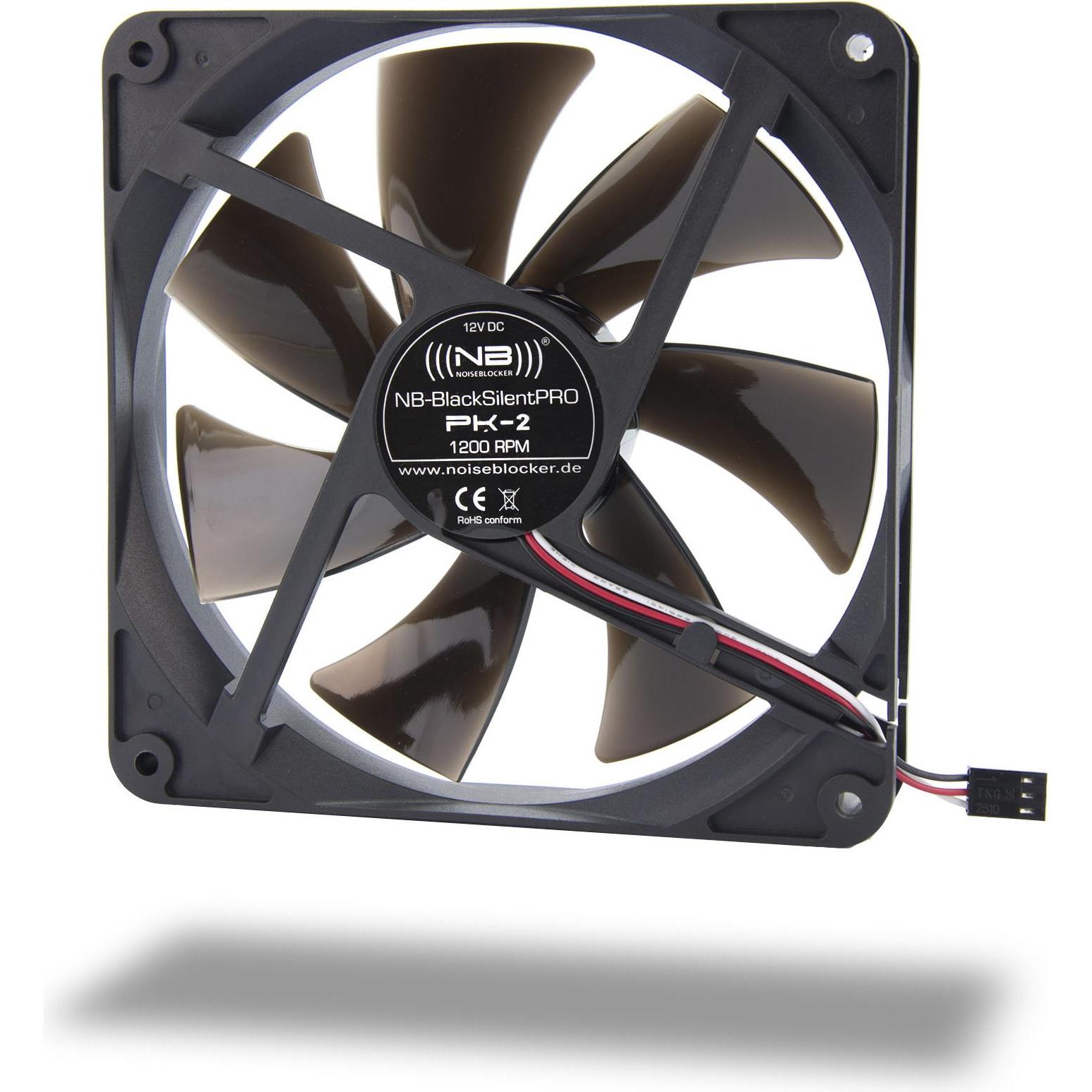 Noiseblocker BlackSilentPro-Series PK2 (140 mm, 1 x), PC Lüfter, Schwarz