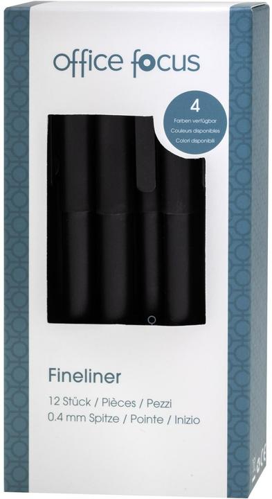 Produktbild Office focus Fineliner Focus Schwarz, 12 Stück, Strichstärke (Schwarz, 12x)