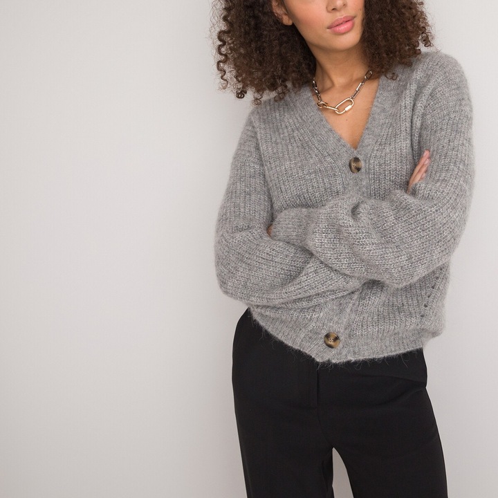 Image du produit La Redoute Collections Cardigan boutonné avec encolure en V (XXL)