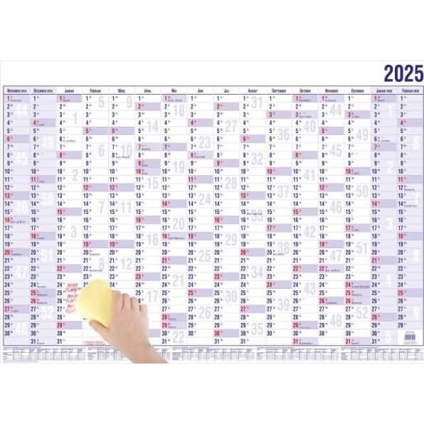 Güss, Kalender, Wandplaner 16 Monaten A2 60x40cm abwischbar Nov. 2024-Febr. 2026