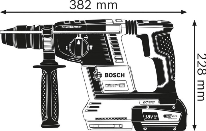 Actual product image Bosch Professional GBH 18V-26 F (Rechargeable battery operated)