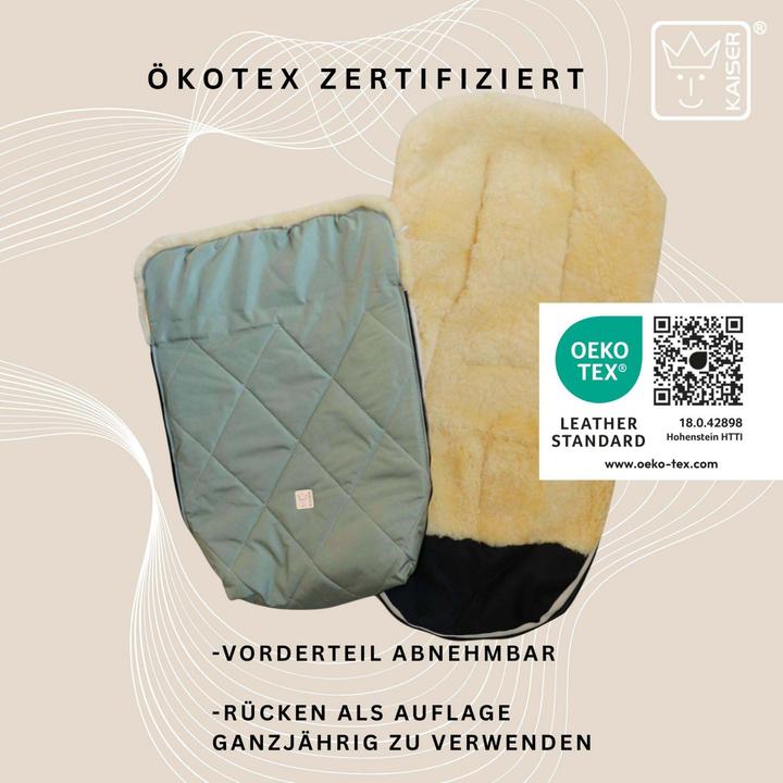 Actual product image Kaiser Baby Kaiser Lammfell Fusssack Coosy, salbei green/grey