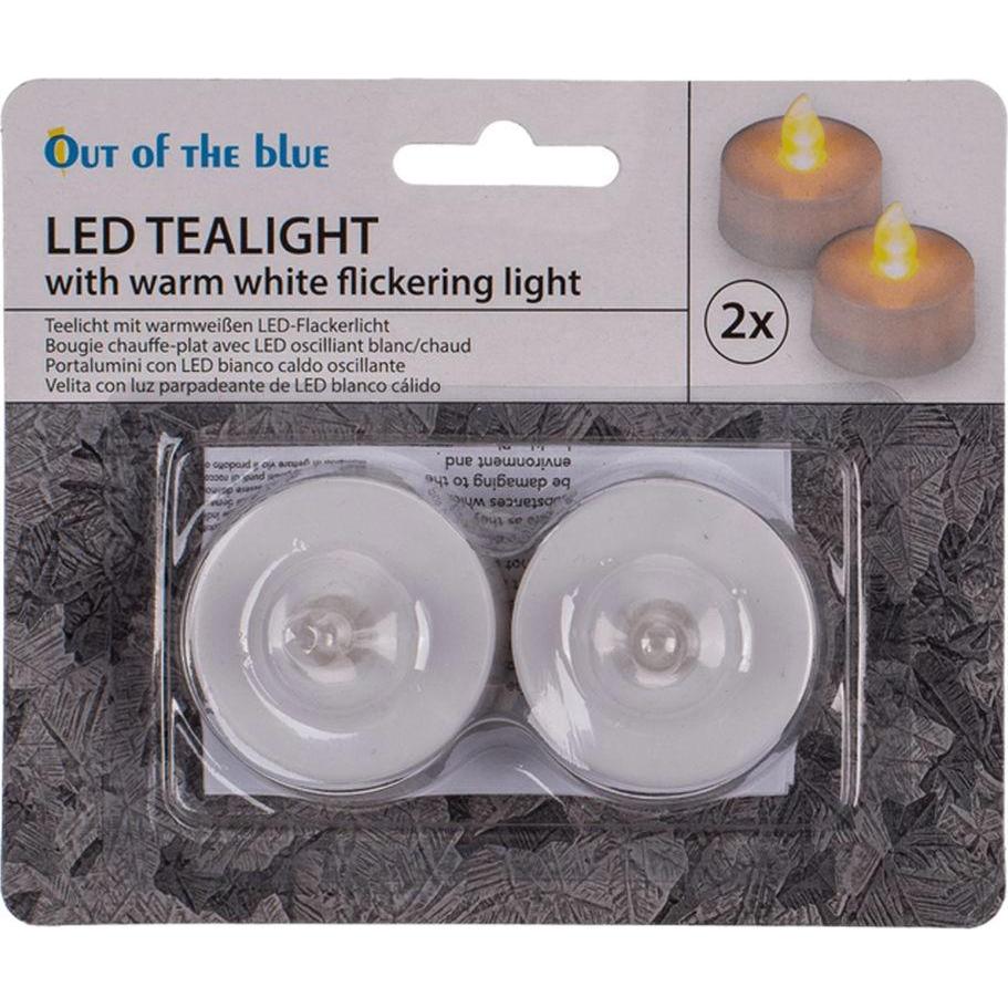Out of the blue, Kerzen, Teelicht mit warmweissen LED Flackerlicht (2 Stk.)