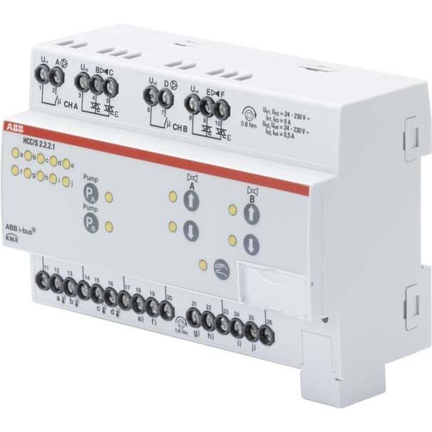 ABB Stotz & Kontakt HCC/S2.2.2.1 Heiz-/Kühlkreis Controller, 2fach, 3-Punkt, manuelle Bedienung, REG, Zubehör Heizen