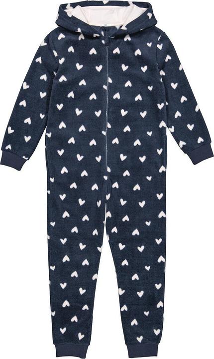 Actual product image La Redoute Collections Fleece overall with heart pattern and hood (128)