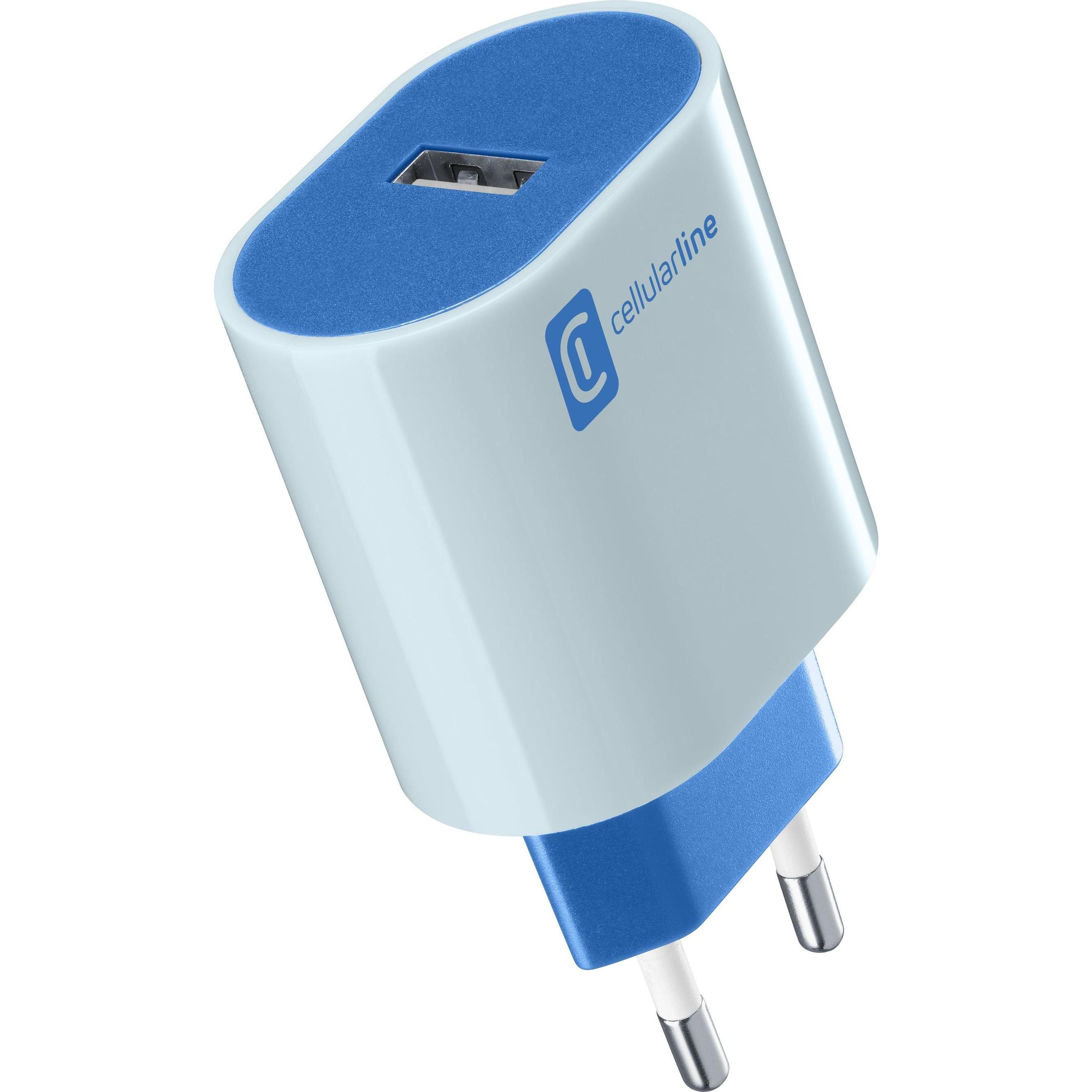 Cellularline USB Charger #Stylecolor - Universal (12 W), USB Ladegerät, Blau