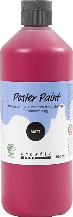 Produktbild Creativ Company Poster Paint, matt, semi opaque, primary red, 500 ml/ 1 bottle (500 ml)