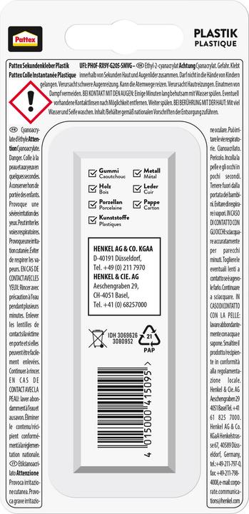Productafbeelding Pattex Plastic (2 g, 4 ml)