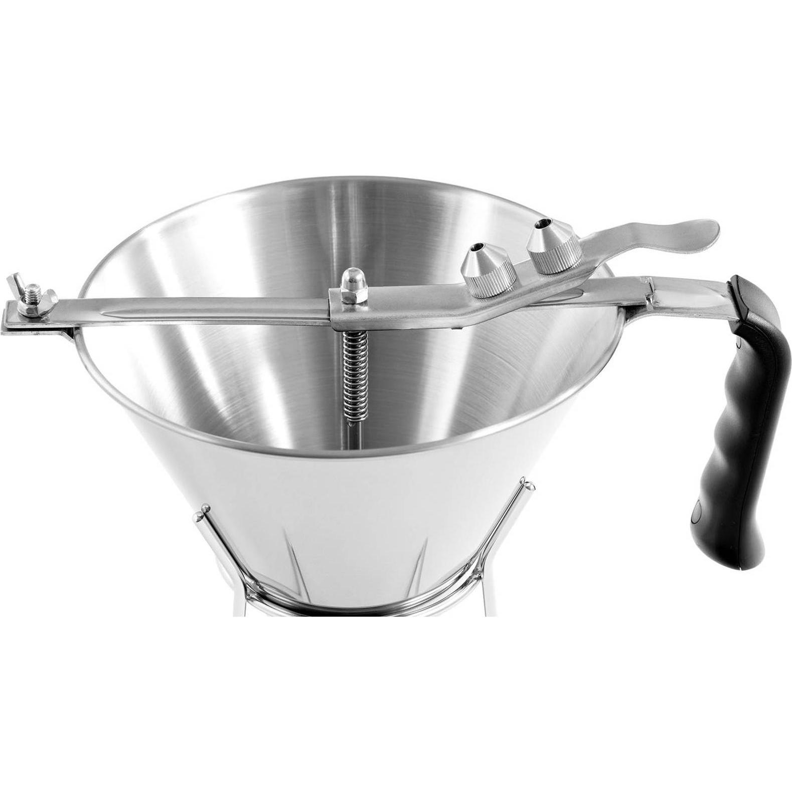 Thumbnail - Royal Catering Fülltrichter Likörtrichter Gebäckfüller 1,8 l Edelstahl 3 Dosierspitzen Ablage, Küchengadgets, Silber
