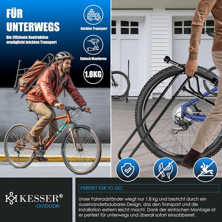 Actual product image Kesser 2er-Fahrradständer-Set mit Luftpumpe
