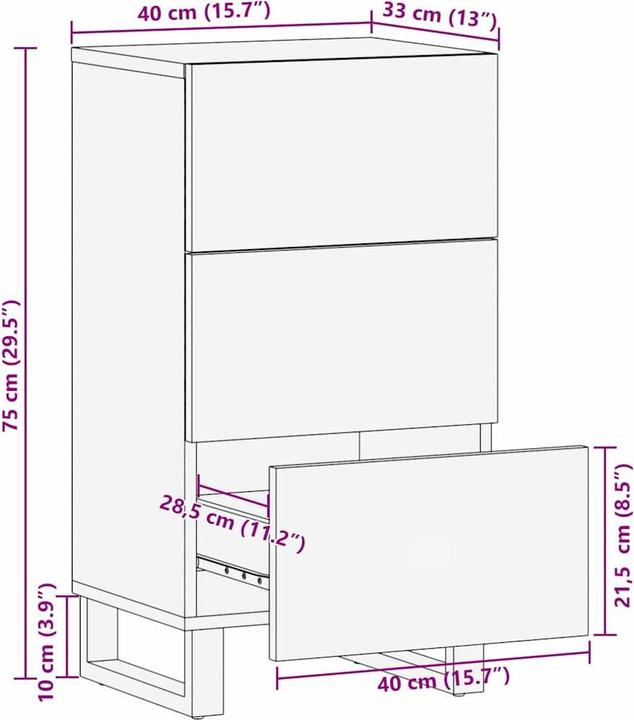 Produktbild VidaXL Medienlagerungsschrank (40 x 33 x 75 cm)