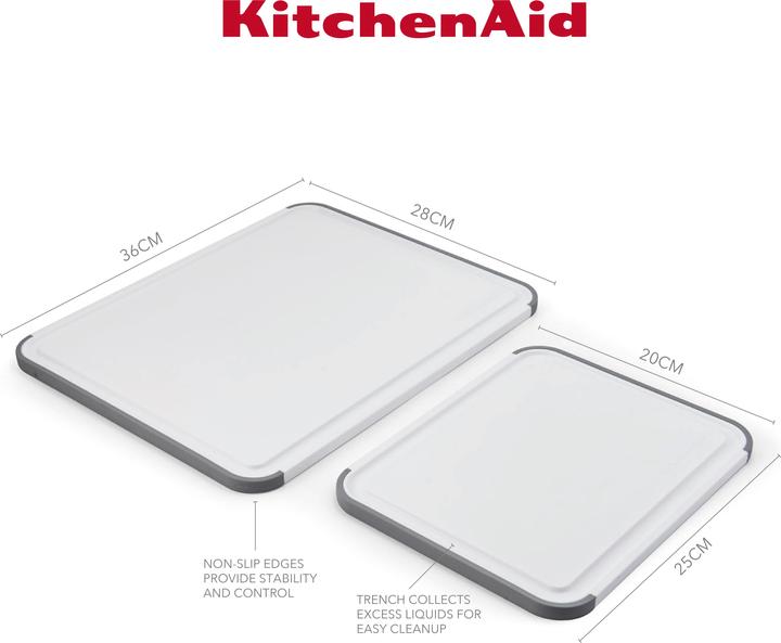 Image du produit KitchenAid Classic 2pc Polypropylene Chopping Board Set, 20 x 25cm, 35 x 28cm