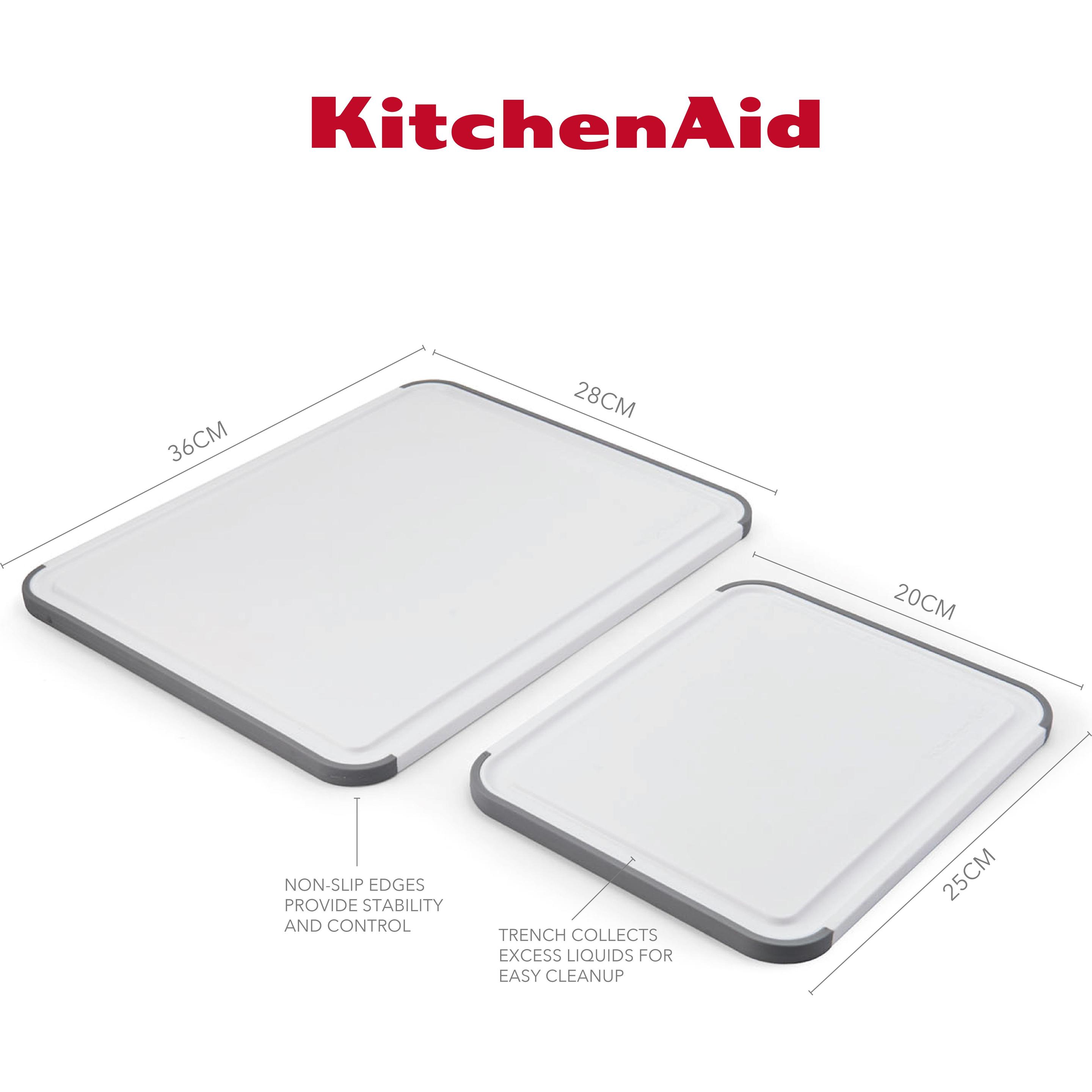 Thumbnail - KitchenAid Classic 2pc Polypropylene Chopping Board Set, 20 x 25cm, 35 x 28cm, Schneidebrett, Mehrfarbig