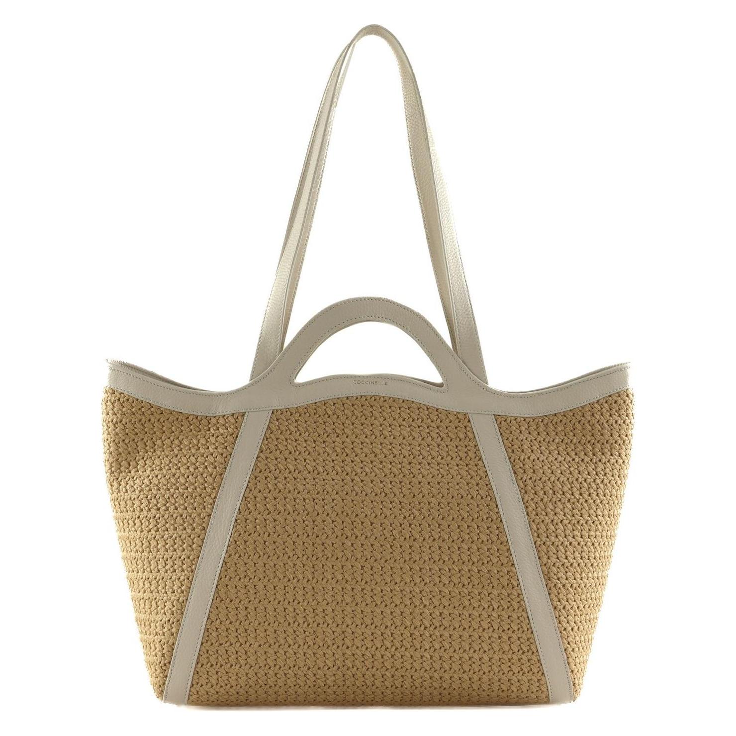 Coccinelle, Damen, Tasche, Amalia Crochet Straw Handbag, Weiss, Beige