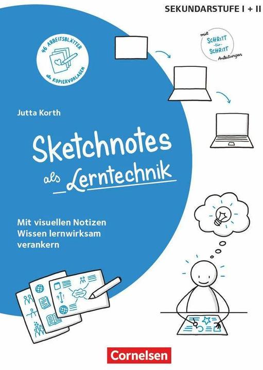 Sketchnotes, Sketchnotes als Lerntechnik, Mit visuellen Notizen Wissen lernwirksam verankern, Buch (Deutsch, Jutta Korth, 2023)