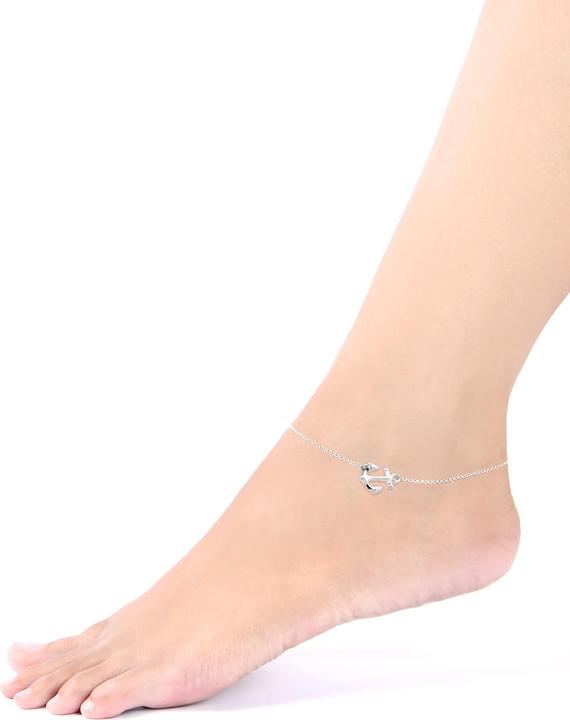 Image du produit Elli Fusskette mit Anker Symbol (Argent Sterling, 25 cm)